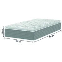 Cama Box Baú Solteiro Molas Ensacadas Pillow Top 88x188x66cm Martino Cinza Umaflex