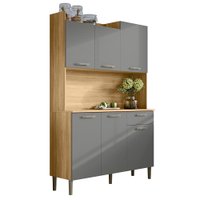 Kit Cozinha 6P 2G 122 cm Genova Freijo Gris KTP