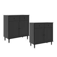 Aparador Buffet Ditália 2 Gav 2 Portas 2 Unidades R-629 Cor:Preto