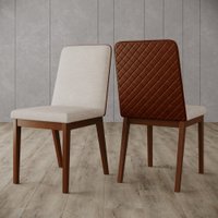 Conjunto 2 Cadeiras Pietra para Mesa de Jantar Detalhes em Corano