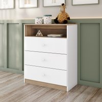 C&ocirc;moda Magia 3 Gavetas Inclui Nicho para Decoracao