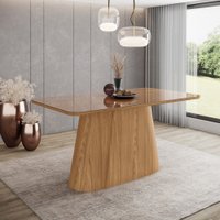 Mesa Ol&iacute;via para 6 lugares Tampo 160cm com vidro Canto arredondado