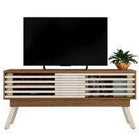Rack Bancada Tv 65 Pol 150 cm 2 Portas Frizz Naturale Off White MADETEC