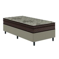 Cama Box Solteiro Colchão Com Molas Ensacadas Tokio 88x188x63cm Marrom/Bege Umaflex