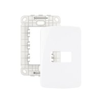 Placa com Suporte MarGirius B3 4x2 para 1 Módulo Horizontal Branca