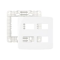 Placa com Suporte MarGirius B3 4x4 para 4 Módulos Horizontais Distanciados Branca