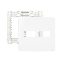 Placa com Suporte MarGirius B3 4x2 para 3 Módulos Horizontais Branca