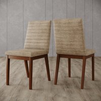 Conjunto Com 2 Cadeiras Elena para Mesa de Jantar Detalhes no Estofado