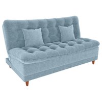Sofa Cama 2 Lugares 185 cm Duda Tecido Boucle F495 Azul Milani Store
