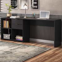 Mesa para Escritório 2 Gavetas Golfo Preto - Pnr Móveis