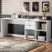 Mesa para Escritório 2 Gavetas Golfo Branco - Pnr Móveis