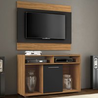Rack com Painel para TV Até 43 Polegadas Show Preto/Freijó Trend - Pnr Móveis