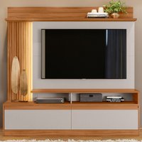 Estante para TV Até 60 Polegadas Belém 2 Portas com Led Freijó Trend/Off White - Pnr Móveis