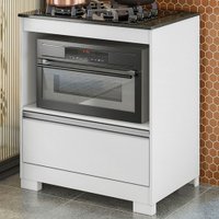 Armário de Cozinha para Cooktop Mari 1 Gaveta Branco New/Granito - Pnr Móveis