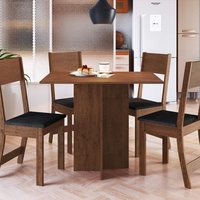 Conjunto Sala de Jantar Fidelitá Roma Com 4 Cadeiras Noce/Preto