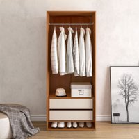 Closet Solteiro Luna 2 Gavetas Freijó/Creme - Politorno