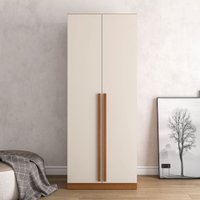 Guarda-Roupa Solteiro 2 Portas Luna Freijó/Creme - Politorno