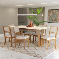 Conjunto Sala de Jantar Madeira Maciça Com 6 Cadeiras Kappesberg