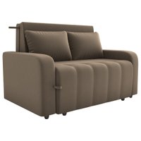 Sofa Cama 2 Lugares 138 cm Amora New Veludo E434 Marrom Claro Milani Store