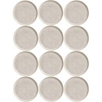 Kit 12 Pratos Rasos Bio Latte 27cm Cerâmica Stoneware Off White Mesa Posta