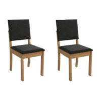 Cadeira Sala de Jantar Luna 2CAD160 Madeirado Kit 2 Un Canela/Suede Preto - Kappesberg