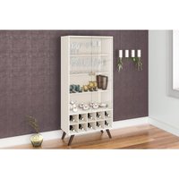 Cristaleira Sala Jantar RT 3150 c/ 2 Portas de Vidro 80cm Off White - Movelbento