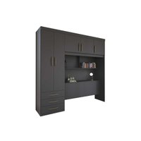 Guarda Roupa Casal 5 Portas e 3 Gavetas c/ Cama PH 1801 Grafite - Herval