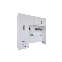 Guarda Roupa Casal 5 Portas e 3 Gavetas c/ Cama PH 1801 Branco - Herval