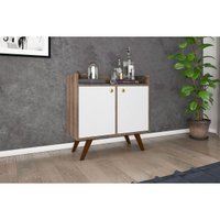 Aparador de Sala Jantar RT 3112 c/ 2 Portas Rustico/Off White - Movelbento
