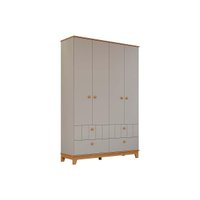 Guarda Roupa Infantil c/ 4 Portas e 4 Gavetas Biscoito Fendi/Nature - Permóbili Baby