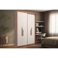 Guarda Roupa Solteiro 4 Portas e 2 Gavetas PH 1805 Carvalho/Off White - Herval
