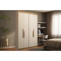 Guarda Roupa Solteiro 4 Portas e 2 Gavetas PH 1805 Cedro/Off White - Herval
