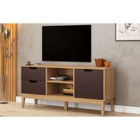 Rack Bancada p/ TV até 55 Pol MB 1096 c/ 2 Gavetas 136cm Mel/Avelã - Movelbento