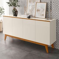 Balcão Buffet Adelaide 4 Portas 2 Prateleiras Off White - Pnr Móveis