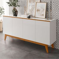 Balcão Buffet Adelaide 4 Portas 2 Prateleiras Branco - Pnr Móveis
