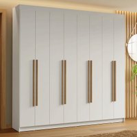 Guarda-Roupa Casal 8 Portas Batentes Branco/Branco/Rustic Saturno Madesa