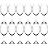 Jogo de 12 Taças Sense de Vidro Cristal 450ml Transparente para Vinho Tinto Branco Rose