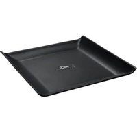 Kit Com 48 Pratos Bandeja Restaurante 20,6cm Preta Plástica Sushi Frutas Petiscos Coza