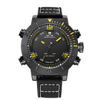 Relógio Masculino Weide AnaDigi - Bateria WH6103B Preto e Amarelo