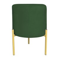 Puff Decorativo Soren Suede Verde Pés de Ferro Dourado - Pallazio