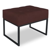 Puff Lisa Suede Marsala Base Metálica Industrial Preto - Pallazio