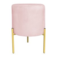 Puff Decorativo Soren Suede Rosa Bebê Pés de Ferro Dourado - Pallazio