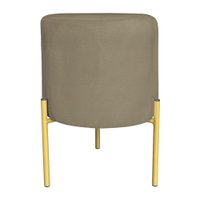 Puff Decorativo Soren Suede Marrom Rato Pés de Ferro Dourado - Pallazio