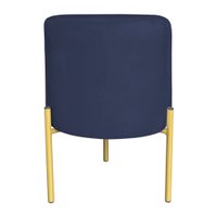 Puff Decorativo Soren Suede Azul Marinho Pés de Ferro Dourado - Pallazio