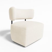 Poltrona Decorativa Orgânica Maya Bouclê Bege - Pallazio