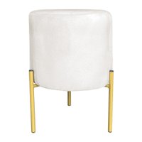 Puff Decorativo Soren Suede Bege Pés de Ferro Dourado - Pallazio