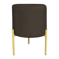 Puff Decorativo Soren Suede Marrom Pés de Ferro Dourado - Pallazio