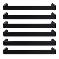 Kit 6 Puxadores Alça Piauí 16cm Preto Fosco Torralba Sobrepor Móveis Planejados Armários