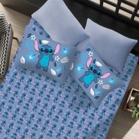 Jogo de Cama Casal 3 Pçs Stitch Disney 70% Algodão 30% Poliéster  Stitch Blue