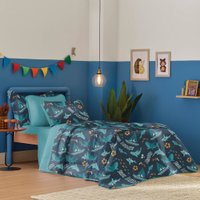 Jogo de Cama Casal Atlantix 3 Pçs 138x188x30 100% Algodão Shark